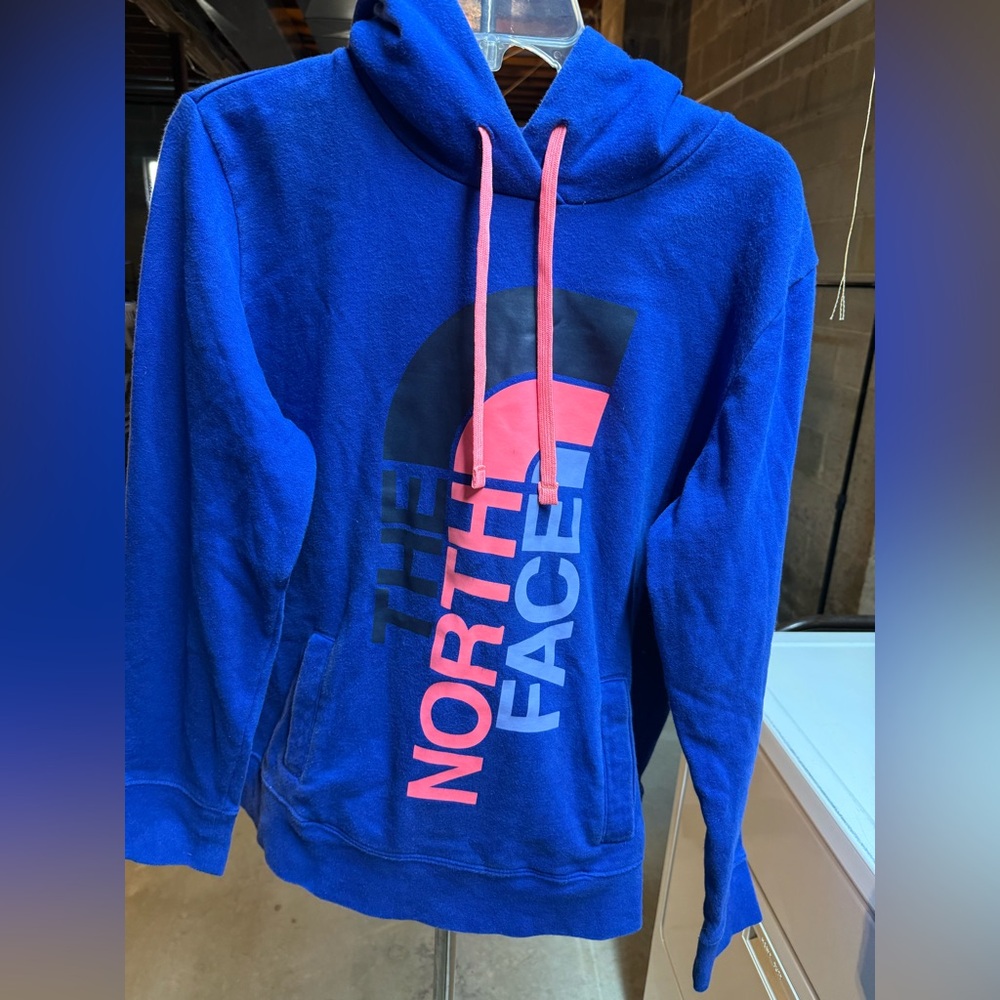 The North Face Blue and Pink Hoodie